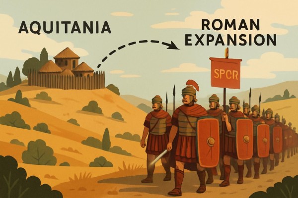 Map and landscape of ancient Aquitania